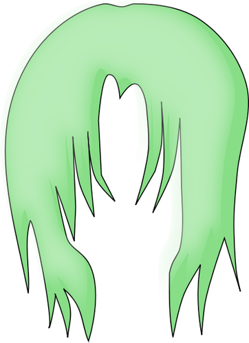 Ilustración vectorial de pelo verde para la figura del niño