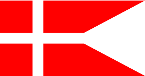 Bandeira nacional da Dinamarca em seu formulário dividido gráficos vetoriais