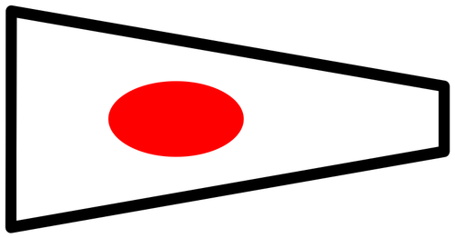 Bendera Jepang sinyal vektor seni klip
