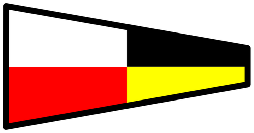 Vektor-Bild von spitz zulaufenden Flagge auf einem Schiff