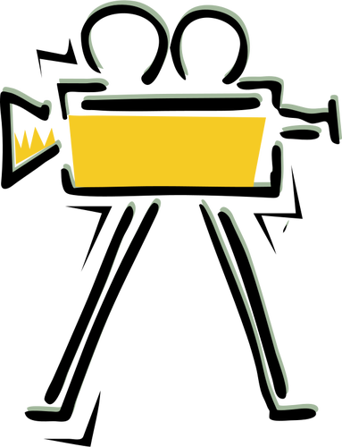 Old filming camera vector drawing