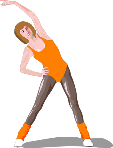 Nainen aerobic-asussa vektorikuva