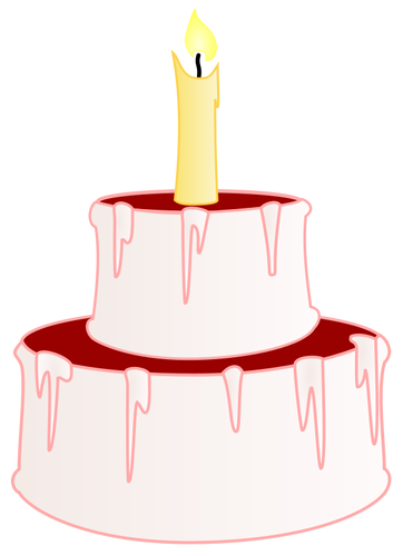 मोमबत्ती वेक्टर चित्रण के साथ केक