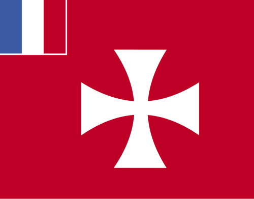 法国瓦利斯群岛和富图纳群岛旗帜矢量图像