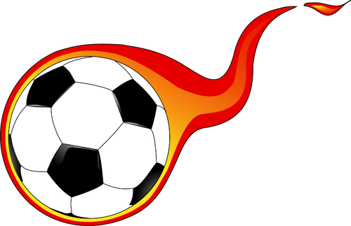 Gráficos vetoriais de bola de futebol em chamas