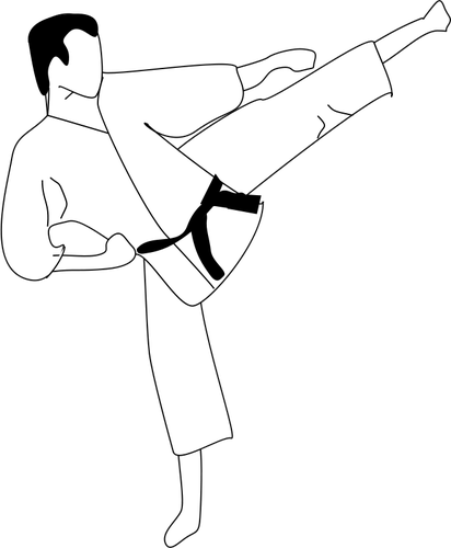 Vektör küçük resim adamın karate poz