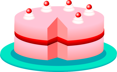 בתמונה וקטורית העוגה ורודה