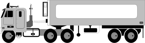 Gambar vektor mobile mengisi bahan bakar truk kontainer
