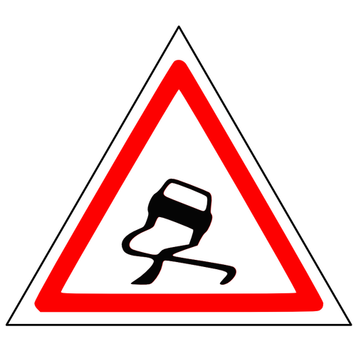 Rutschigen Straße Verkehrszeichen Vektor-Bild