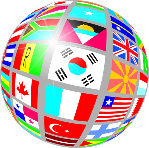 Globe shape with flags