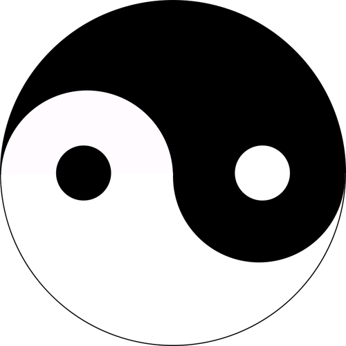 Imagem de vetor de Yin-yang preto e branco