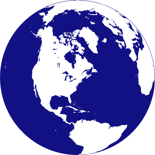 Arte del hemisferio norte globo vector clip
