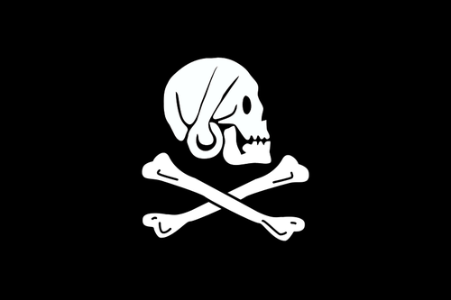 Piracka flaga kości i czaszki wektorowa
