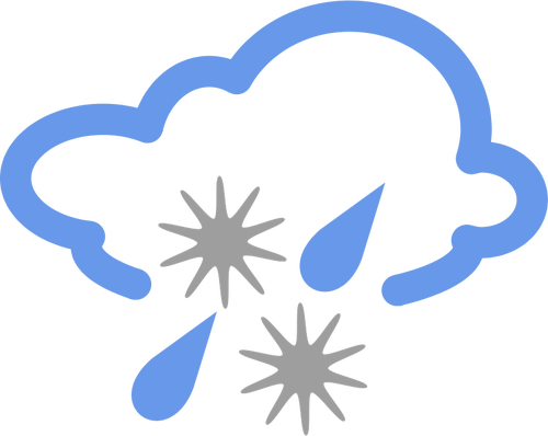 氷の雨の天気記号ベクトル画像