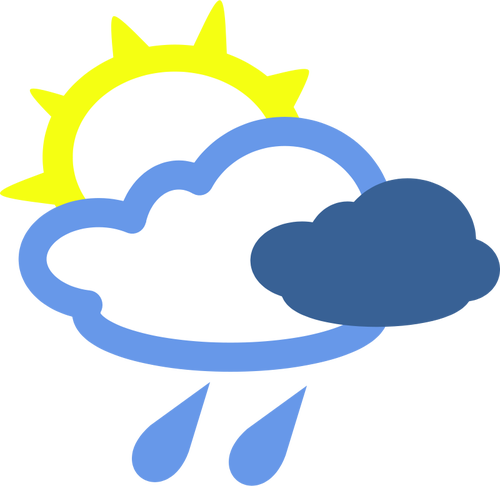 Солнечный и дождливый день Погода символ векторное изображение