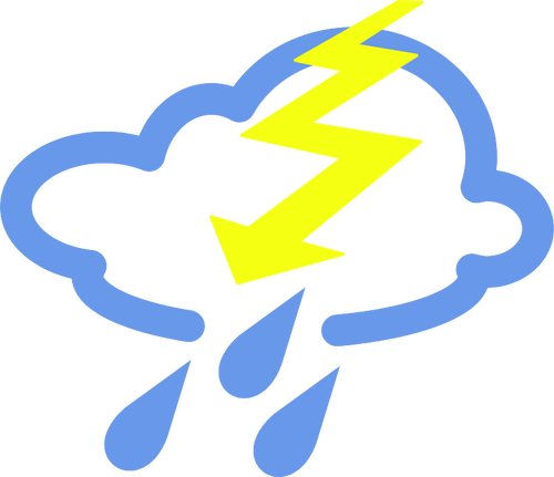 Deszcz i grzmoty pogody symbol wektor obrazu