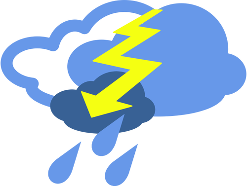 صورة رمز المتجهات للطقس في العواصف الرعدية