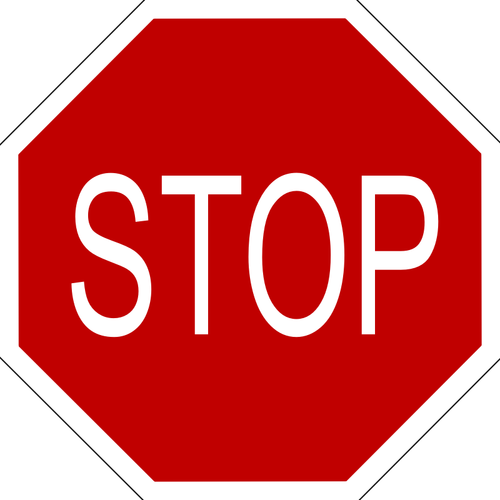 Vectorillustratie van een stopbord waarschuwing