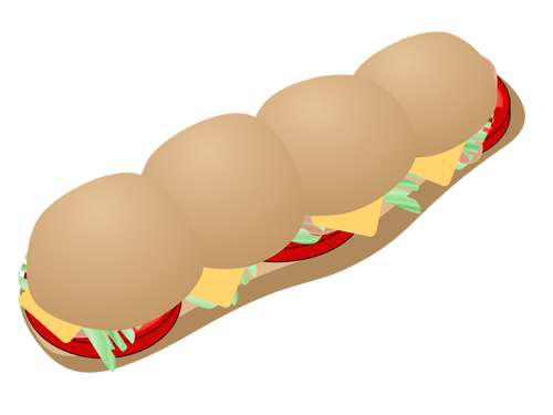 Illustrazione vettoriale di panino sottomarino
