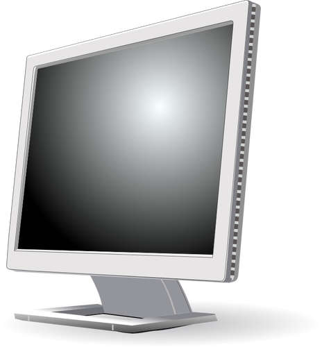 Imagen en escala de grises computadora pantalla plana vectorial