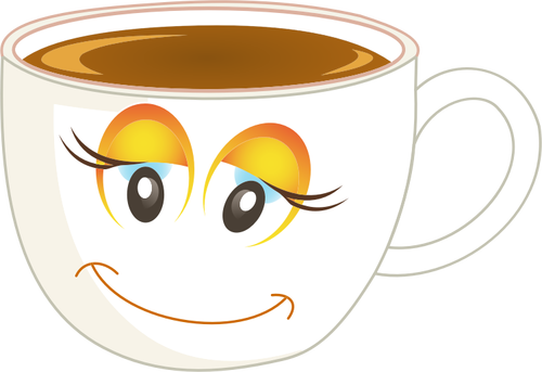 Xícara de café a sorrir