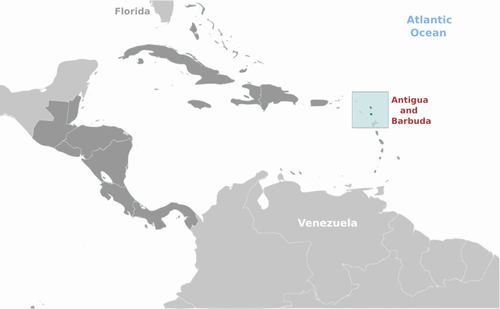 Imagen de ubicación de antigua y Barbuda