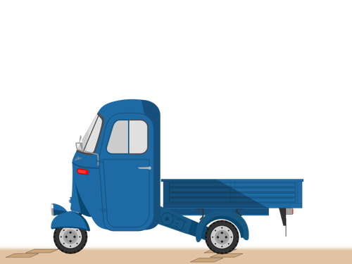 Sarjakuvan sininen kuorma-auto