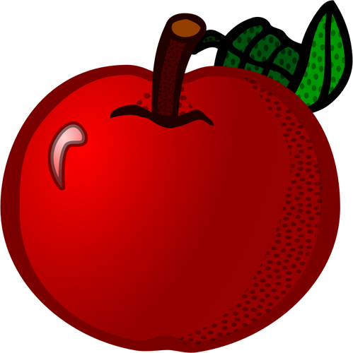 Tuore punainen omena viiva kuva vektori ClipArt