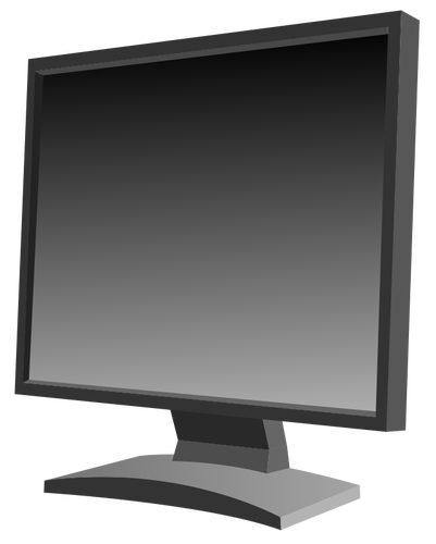 Immagine vettoriale di monitor LCD a schermo piatto nero