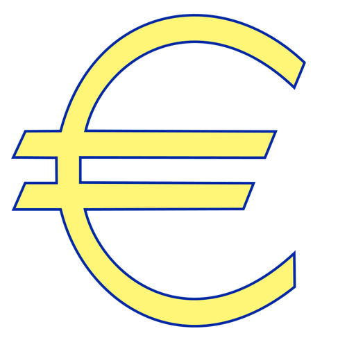 Raha euro symboli vektori