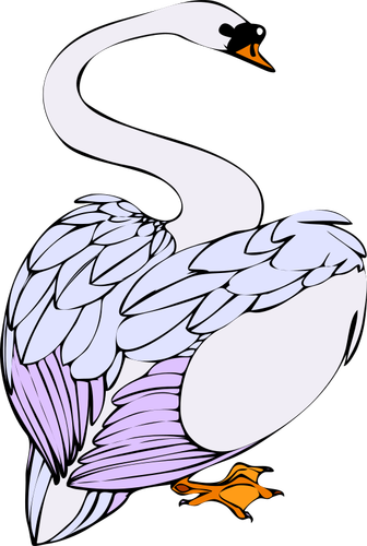 Cygne avec plumes violet vector clipart