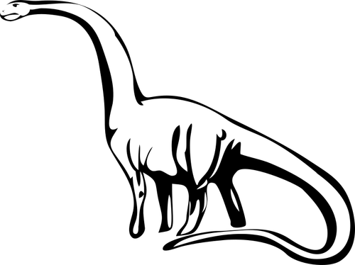 Outline vector graphics of dinosaur