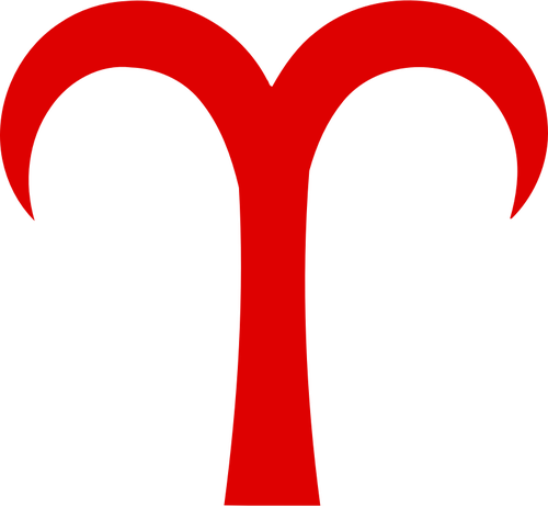 Red Aries symbol