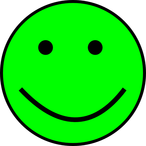 खुश हरी सकारात्मक चेहरे इमोटिकॉन वेक्टर चित्रण