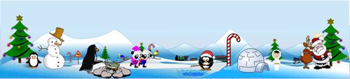 北極クリスマス シーンのベクトル描画