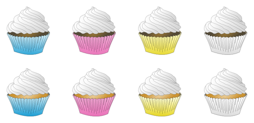 Hvit mattslipt cupcakes