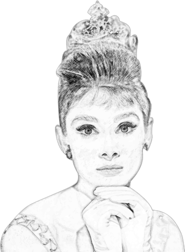 Audrey Hepburnová skica