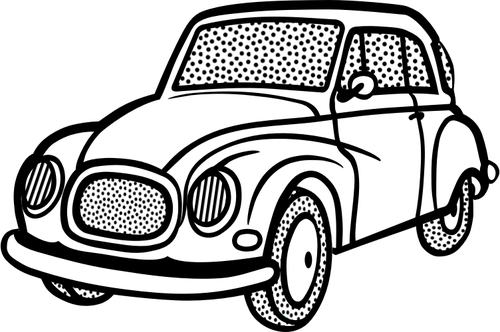 Line art vector image of old car