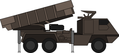 Caminhão do exército com arma