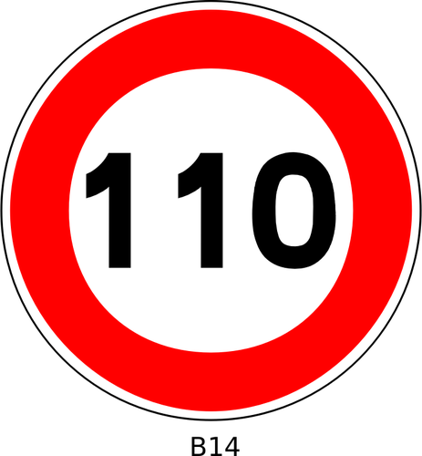 110 गति सीमा यातायात संकेत के ड्राइंग वेक्टर