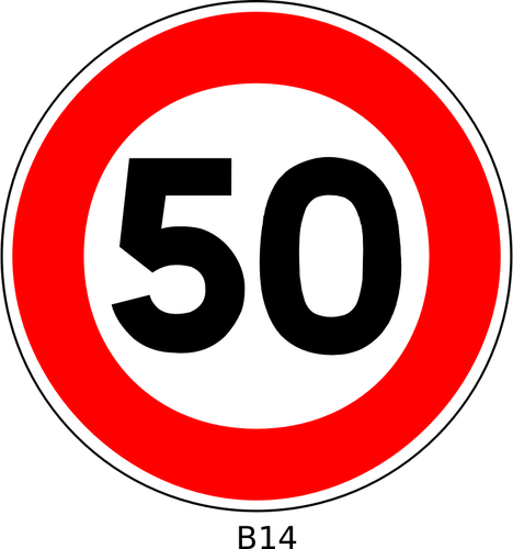 ClipArt vettoriali di segno di traffico limitazione velocità 50
