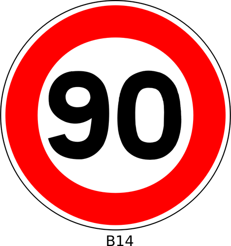 90 速度限制交通标志的矢量图