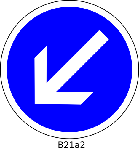 Pro levý směr pouze dopravní značka vektorový obrázek