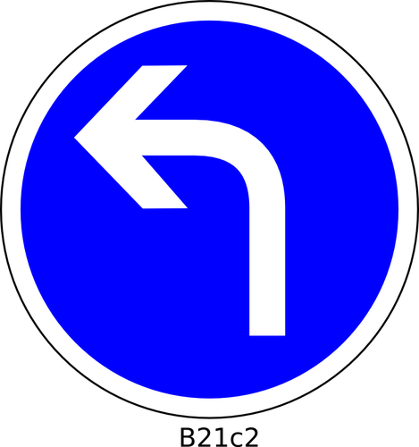 כיוון הדרך השמאלית סימן בתמונה וקטורית