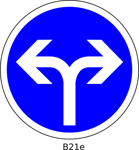 Image de vecteur de direction droite ou gauche seule route signe
