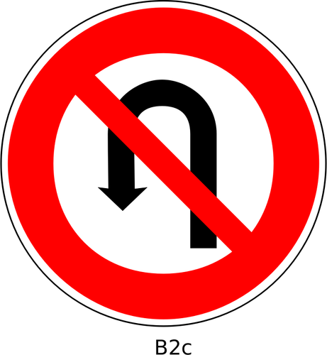 Gráficos vectoriales de ninguna señal de tráfico prohibitoria de u-turn