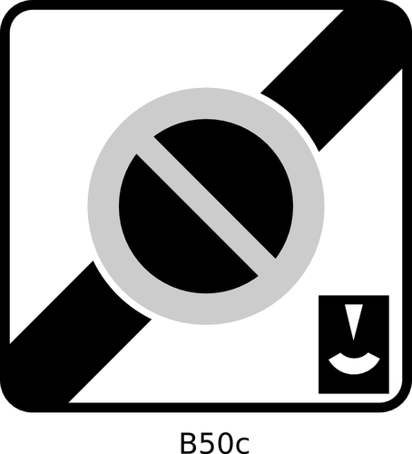 Final de la zona de estacionamiento regulado con medidor tráfico signo vector de la imagen