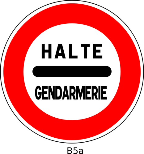 رسم ناقل لعلامة مرور شرطة الحدود الفرنسية وقف