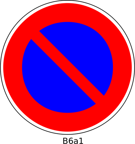 Ei pysäköintiä ympäri liikennettä roadsign vektori kuva