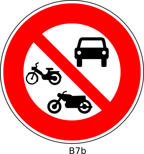 Nie wektorowa znak drogowy pojazdów silnikowych